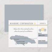 Carte d'embarquement RSVP POUR LA JAMAÏQUE (Devant / Derrière)