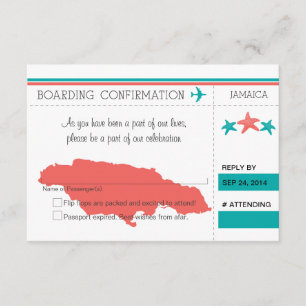 Carte d'embarquement RSVP pour la JAMAÏQUE
