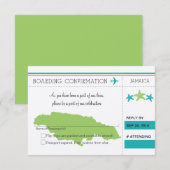 Carte d'embarquement RSVP pour la JAMAÏQUE (Devant / Derrière)