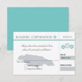 Carte d'embarquement RSVP POUR LA JAMAÏQUE (Devant / Derrière)