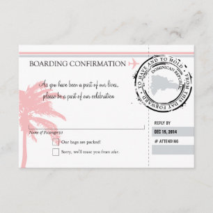 Carte d'embarquement RSVP pour la République domin