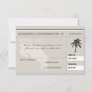 Carte d'embarquement RSVP pour le COSTA RICA