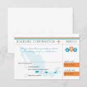 Carte d'embarquement RSVP POUR LE MEXIQUE (Devant / Derrière)