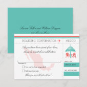 Carte d'embarquement RSVP pour le Mexique (Devant / Derrière)