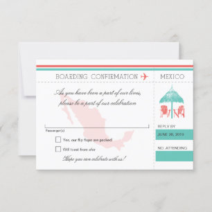 Carte d'embarquement RSVP pour le Mexique