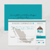 Carte d'embarquement RSVP pour le Mexique (Devant / Derrière)