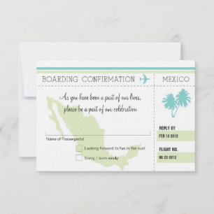 Carte d'embarquement RSVP POUR LE MEXIQUE