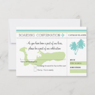 Carte d'embarquement RSVP pour les ÎLES CAÏMANES