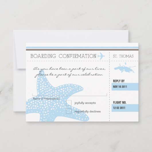 Carte d'embarquement RSVP pour ST. THOMAS (Devant)