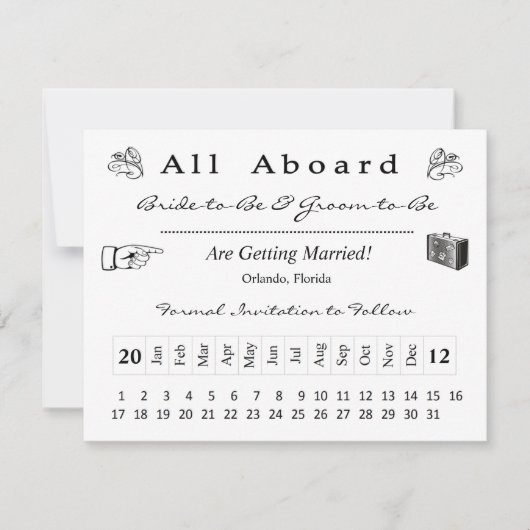 Carte d'embarquement Save the Date (Devant)