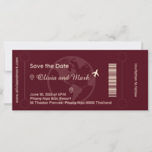 Carte d'embarquement Save the Date – Bourgogne & C