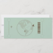 Carte d'embarquement Save the Date – Sage & Beige (Dos)
