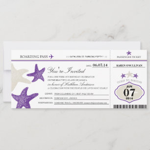 Carte d'embarquement Starfish Anniversaire