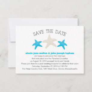 Carte d'embarquement Starfish pour mariage sur un 