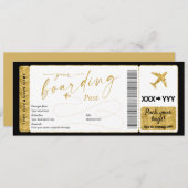 Carte d'embarquement Surprise faux billet d'avion (Devant / Derrière)