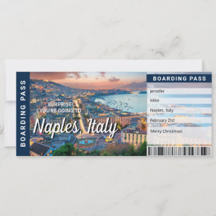 Carte d'embarquement surprise pour un voyage à Nap