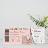 Carte d'embarquement surprise pour vacances à Pari (Debout devant)