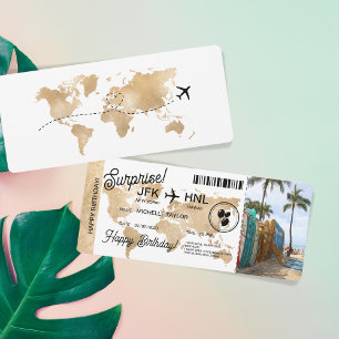 Carte d'embarquement surprise Voyage Billet Hawaii