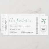 Carte d'embarquement Ticket Destination Soft Green (Devant / Derrière)