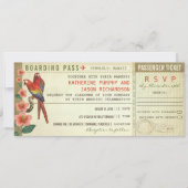 carte d'embarquement tickets mariages avec rsvp (Devant)
