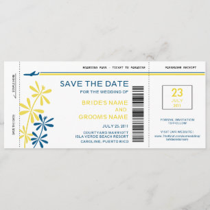 Carte d'embarquement tropical Enregistrer la date