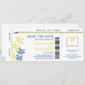 Carte d'embarquement tropical Enregistrer la date (Devant / Derrière)