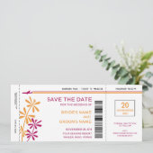 Carte d'embarquement tropical Enregistrer la date  (Debout devant)