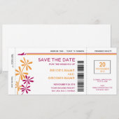 Carte d'embarquement tropical Enregistrer la date  (Devant / Derrière)