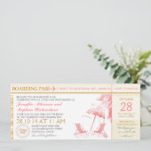 carte d'embarquement tropicale destination mariage (Debout devant)