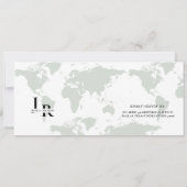 Carte d'embarquement verte mariage RSVP (Dos)