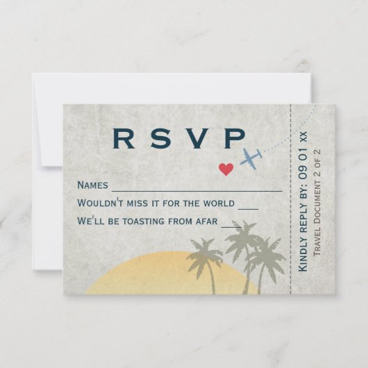Carte d'embarquement vintage RSVP (Devant)