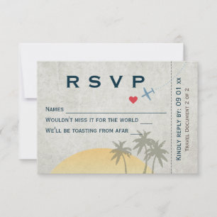 Carte d'embarquement vintage RSVP