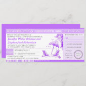 carte d'embarquement violet billets invitations ma (Devant / Derrière)