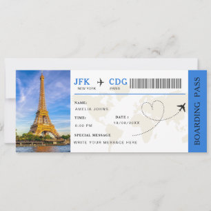 Carte d'embarquement Voyage Surprise Billet de com