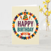 Carte d'emblème d'anniversaire douce (Fleur jaune)