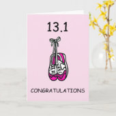 Carte Demi-Marathon Félicitations pour Elle. (Fleur jaune)