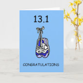 Carte Demi Marathon Félicitations pour Homme. (Fleur jaune)