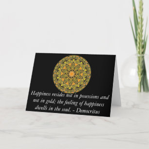 Carte Democritus quote about Happiness