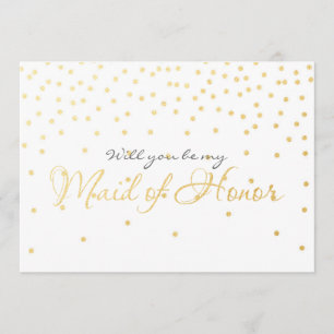 Carte DEMOISELLE D'HONNEUR à points de confettis e
