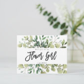 carte demoiselle d'honneur feuillage verdure (Debout devant)