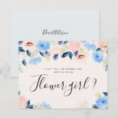 carte demoiselle d'honneur florale pastel serez-vo (Devant / Derrière)