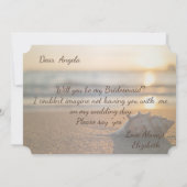Carte demoiselle d'honneur mariage plage coucher d (Dos)