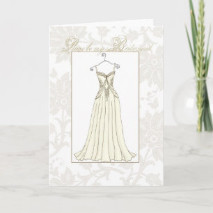 Carte demoiselle d'honneur vintage de dentelle