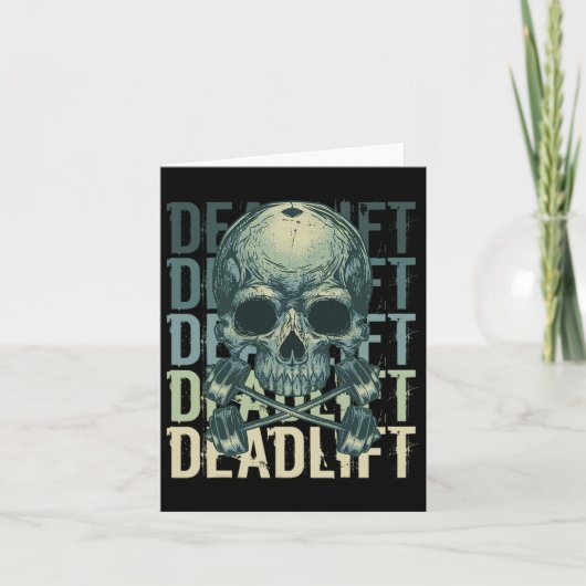 Carte Démontage Skull Skeleton Exercice Powerlifting Gym (Devant)