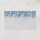Carte d'emplacement chic Glittery Blue Silver (Dos)
