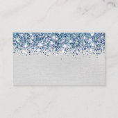 Carte d'emplacement chic Glittery Blue Silver (Devant)