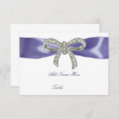 Carte d'emplacement de table de fond en diamant bl (Devant / Derrière)