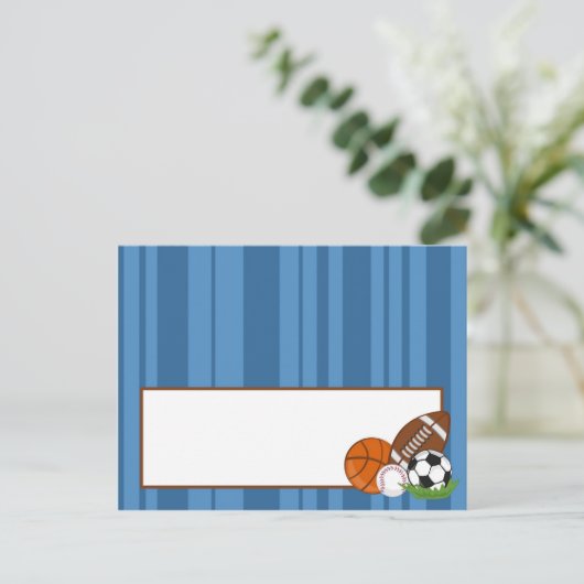 Carte d'emplacement inscriptible bleu étoile (Debout devant)