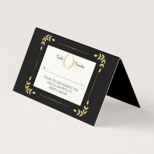 Carte d'emplacement moderne Black Gold Laurel Leaf