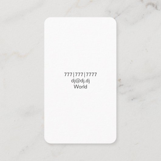 Carte d'emploi DJ (Dos)